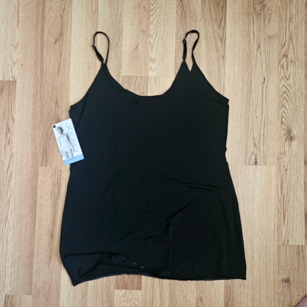 Jockey Black Camisole NWT Modern Fit MicroFiber Stretch Size L